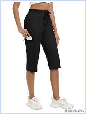 MoFiz Women's Capri Pants Ice Cool Quick Dry Cargo Hiking Athletic Summer